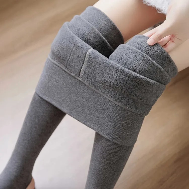 细条纹连裤袜女秋冬加压显瘦提臀加厚加绒保暖胖mm外穿打底裤袜女