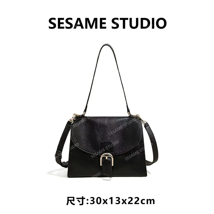 【芝麻集】SK-63127-黑色RAIN.CUN休闲时尚百搭腋下女包