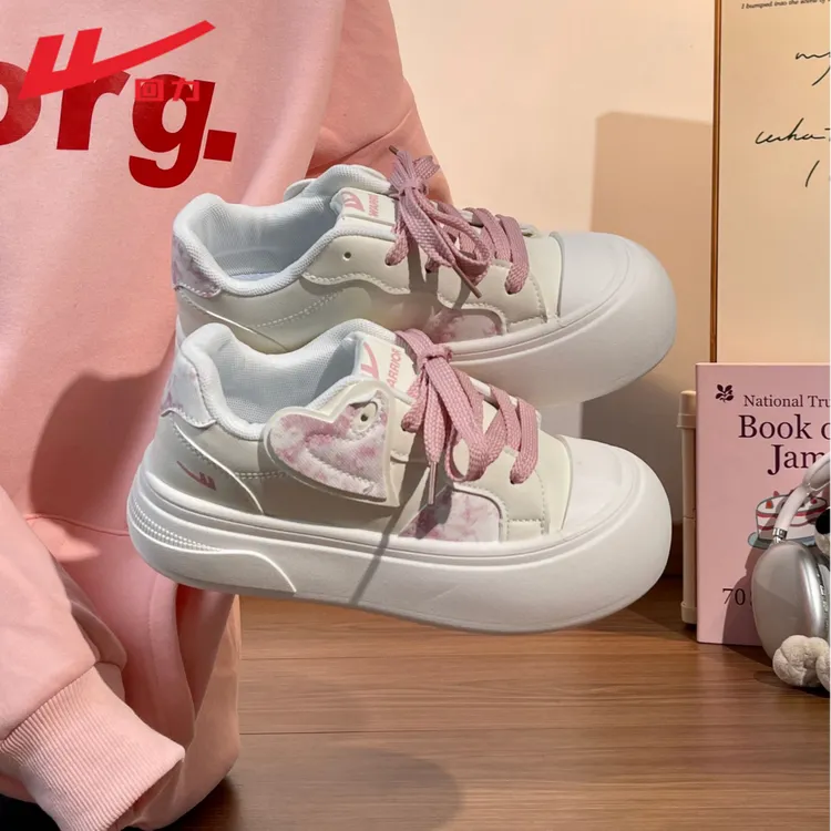 回力板鞋女鞋2025春季新款白色高级休闲运动鞋增高松糕面包鞋子潮