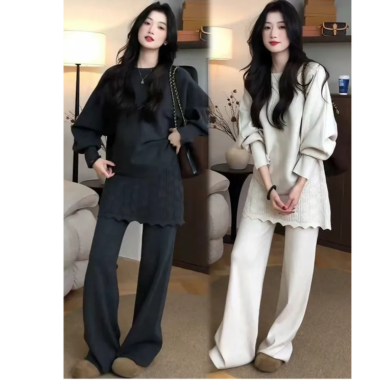 2025年轻职风冬季时尚新款套装修身减龄显瘦气质上衣休闲长裤套装