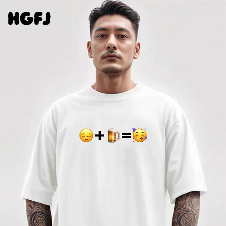 【快乐酒精】280克数码直喷纯棉短袖新奇特夏透气T恤痞帅慵懒风男装
