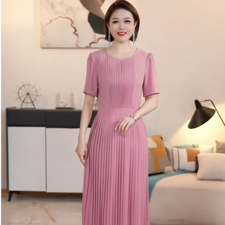 【撤柜清仓】D高端大码原创遮肉显瘦连衣裙 D5016