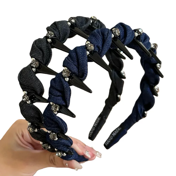 【绾香序曲】牛仔原创设计发箍手工重工发饰网红头饰优雅时尚FJ26