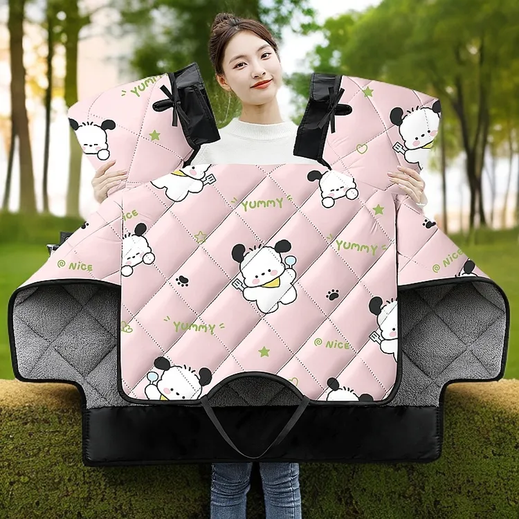 新款电动车挡风被冬季女加绒加厚保暖电瓶车防寒防水防晒四季通用