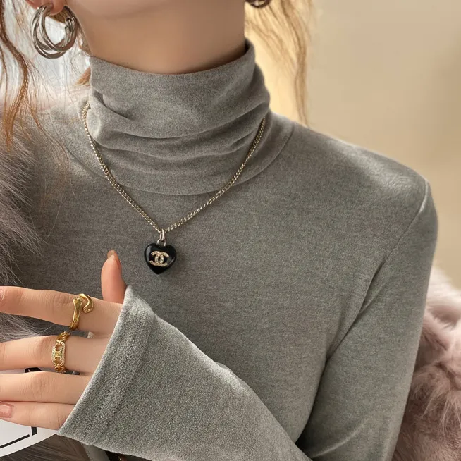 高领打底衫女加绒保暖2025秋冬新款灰色堆堆领长袖内搭高级感上衣