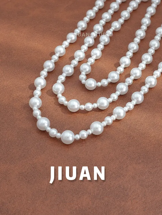 非金属仿珍珠项链 长款叠戴珍珠项链120cm施加珠项链