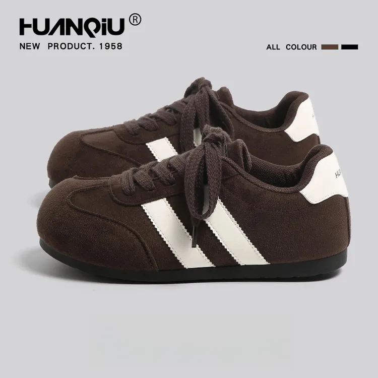 环球复古厚底德训鞋女款2025秋冬季新款绒面大头板鞋时尚休闲女鞋