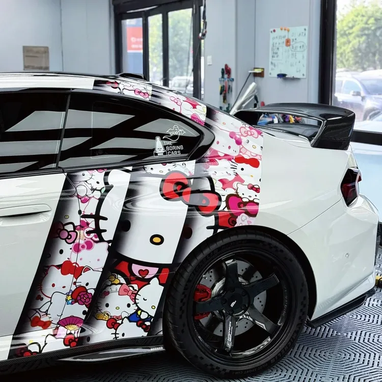 Hello Kitty车贴可爱卡通KT猫装饰汽车两侧拉花车身贴纸遮挡划痕