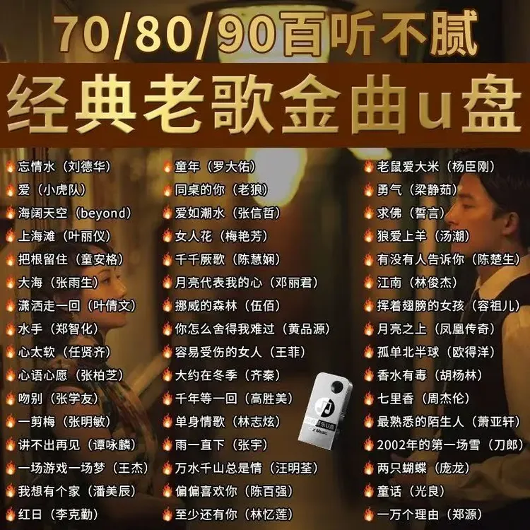 老歌怀旧金曲 老歌经典老歌 怀旧金曲8090后车载u盘 车载无损音乐