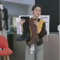 698时尚软皮高筒靴女2025秋冬新款复古长筒靴粗腿大筒围不过膝