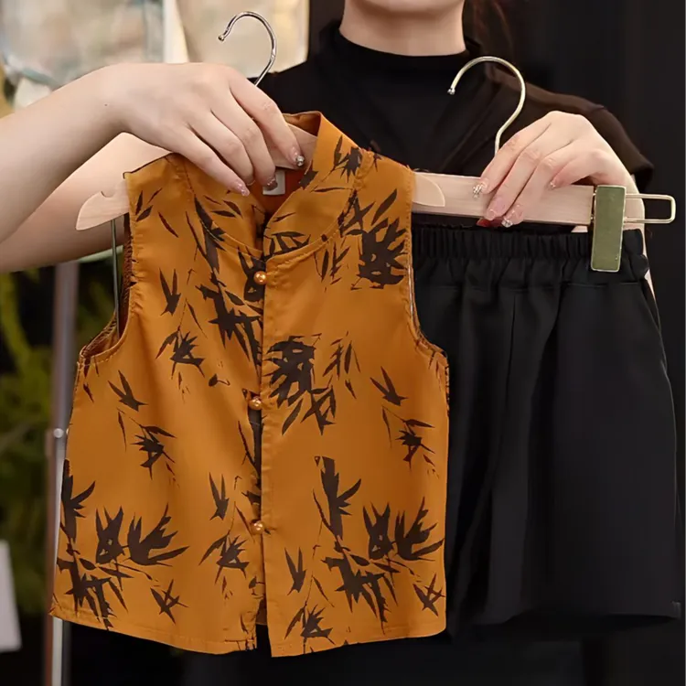 2025夏季新款儿童套装春秋男孩洋气休闲中国风唐装套头男女童汉服