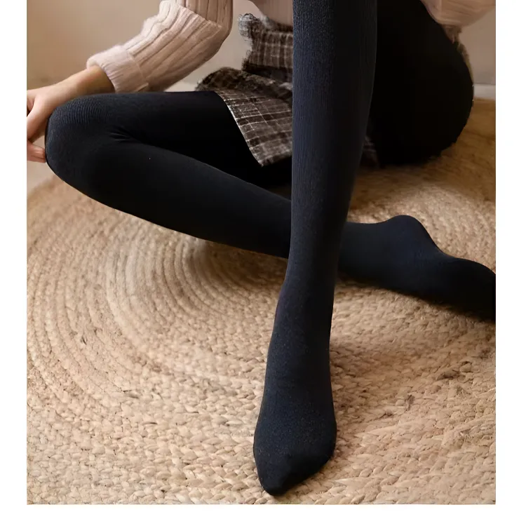 高弹棉竖条外穿女秋冬季中厚款显瘦打底裤加绒一体裤显腿长裤子