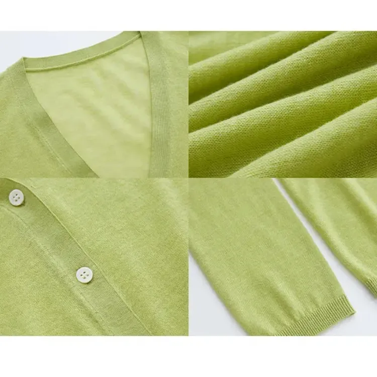 2025春夏上新水溶绵羊毛百搭毛针织衫宽松薄款显瘦气质长袖开衫