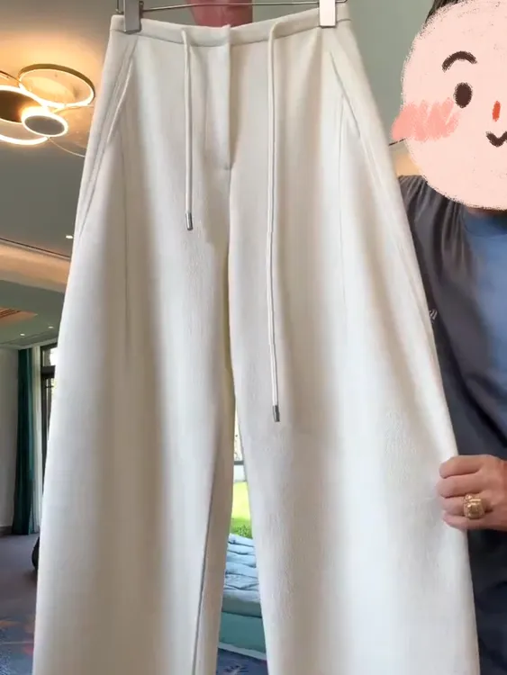 2025秋冬款羊毛时尚百搭休闲宽松直筒裤弯小刀裤C6406