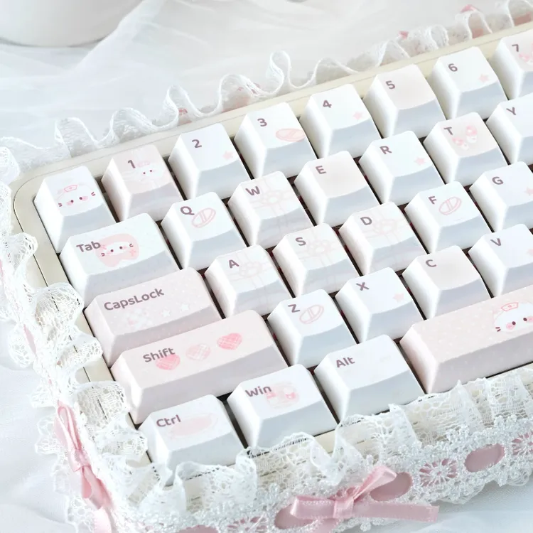 护士小喵键帽可爱键帽原厂高度粉色键帽原创Tickeys工作室