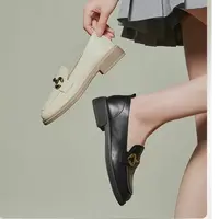 26140   新款时尚百搭一脚蹬圆头乐福鞋