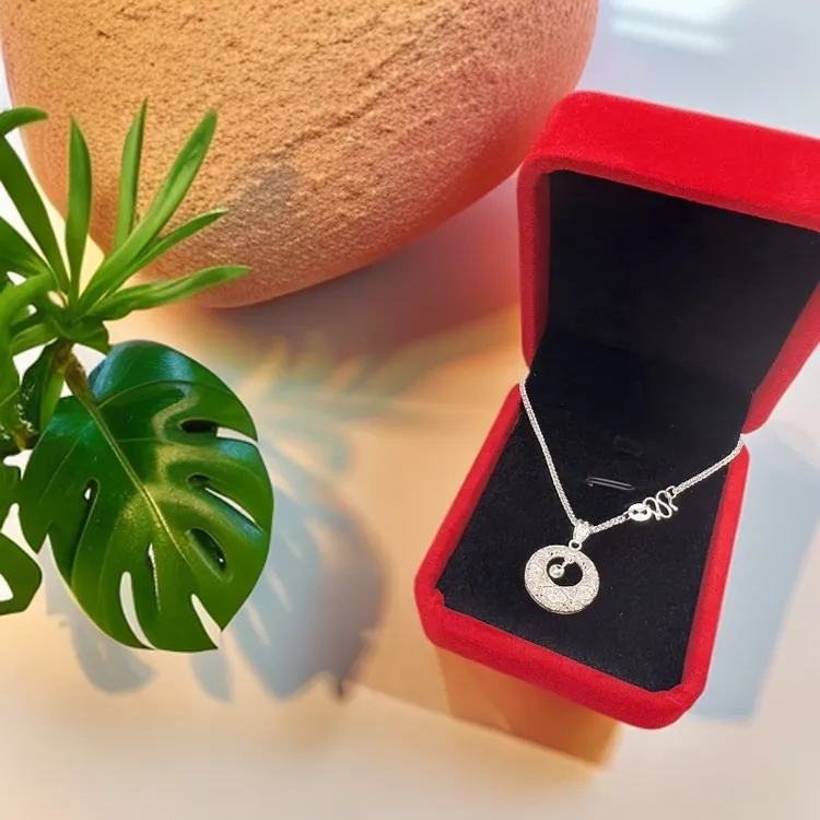 吊坠足银 足银990花丝水滴祥云锁吊坠