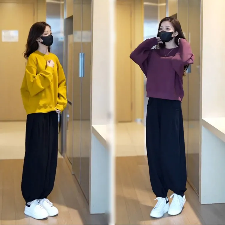 秋天休闲套装女装春秋显瘦运动小个子长袖洋气时尚百搭减龄宽松冬