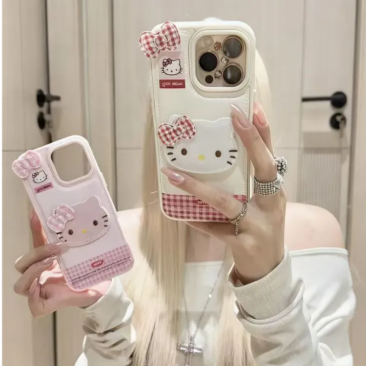 立体刺绣KT适用苹果17手机壳13/14ProMax卡通iPhone16/INS风17P