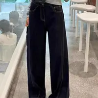 【艾萱萱】925666款深蓝色窄版加绒直筒牛仔裤女 图片与实物不符104