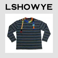 LSHOWYE|钩花条纹长袖T恤 T775
