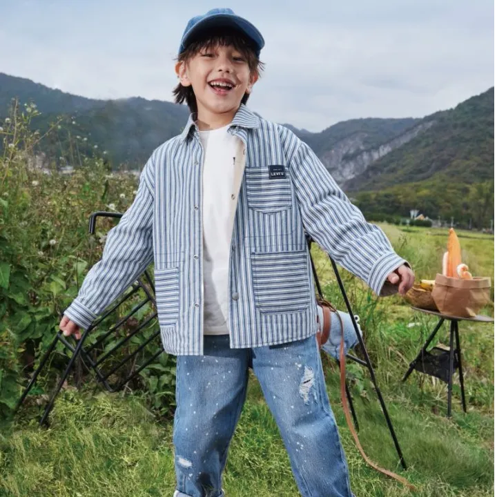 Levi's李维斯儿童舒适百搭长袖外套时尚双面穿开衫衬衫 LV2512028