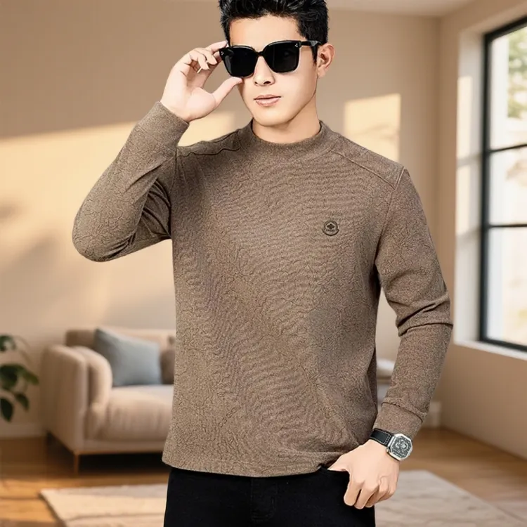 运动休闲服装户外运动卫衣云朵绒长袖半高领常规冬季打底加厚休闲