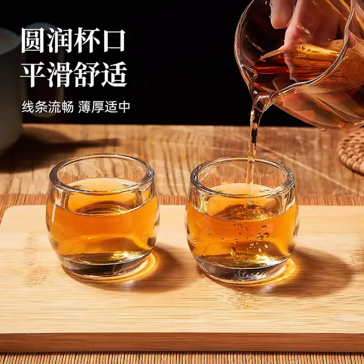 【四只装】加厚扳指家用透明网红主人杯创意加厚茶杯酒杯水杯玻璃杯