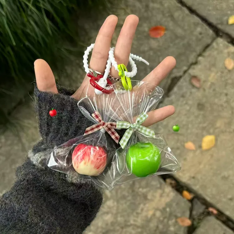 【包邮】一颗苹果周边挂件平平安安汽车车载后视镜挂件平安钥匙扣