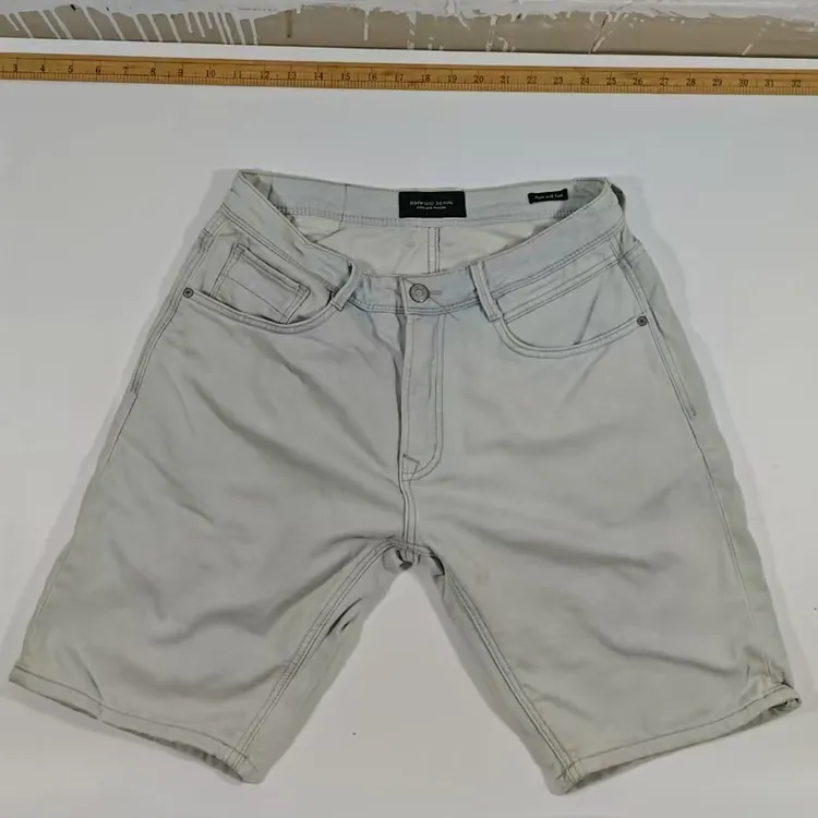 简约洗水青年夏季潮流裤子女无弹力短裤速干中裤蓝色