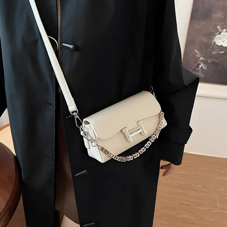 直播高级感质感2025新款链条纯色腋下小方包时尚单肩斜挎包手提包