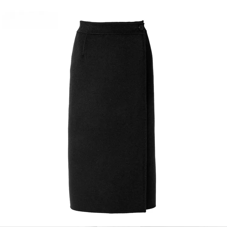 【GEMAN】2025一片式羊绒羊毛开叉包臀半身裙 QXD-70177 **