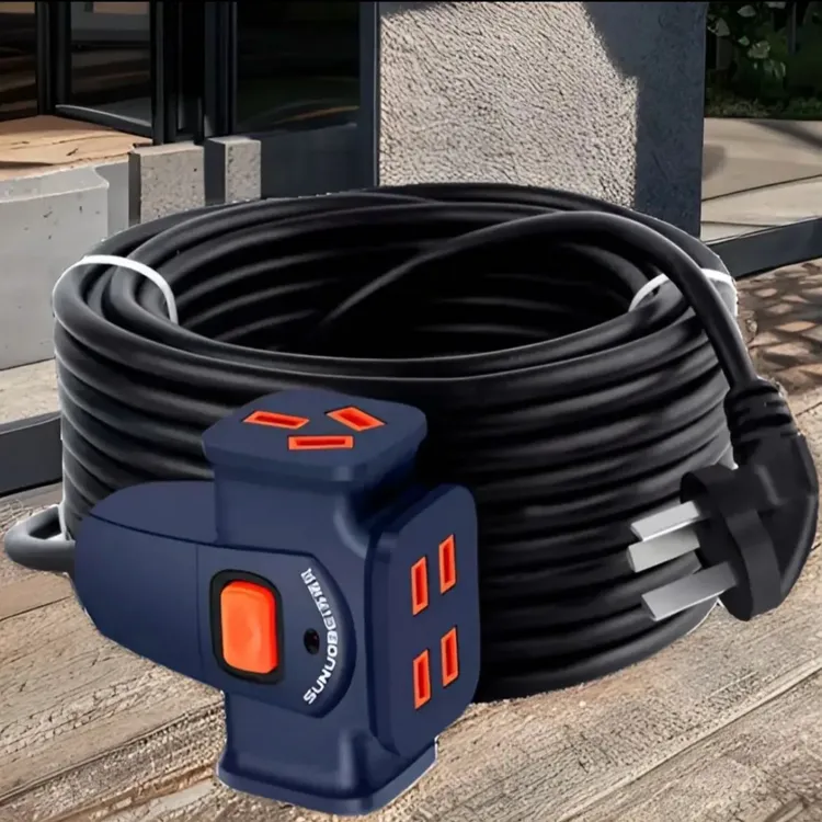 家用电动车户外插座2芯软线5/50米排插地拖接线板电源延长线电力