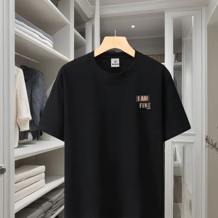 雅鹿男装半袖时尚纯棉百搭潮流潮牌夏季圆领印花短袖