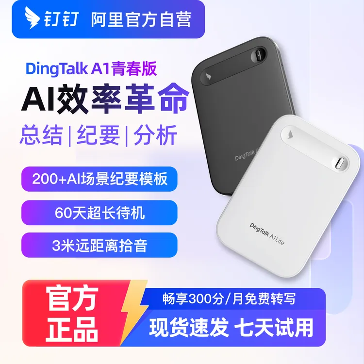 钉钉A1 DingTalk AI青春款智能录音笔 会议纪要 分析总结实时转写