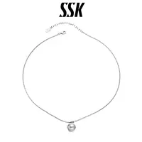 SSK 铜合金项链 简约百搭法式蛇骨链珍珠项链