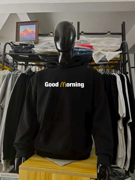 美式潮牌休闲套头连帽卫衣情侣同款长袖帽衫潮流印花加绒连帽卫衣