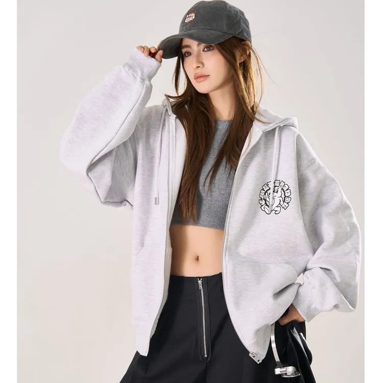 ADLV 行走的AC熊刷毛拉链加绒连帽卫衣