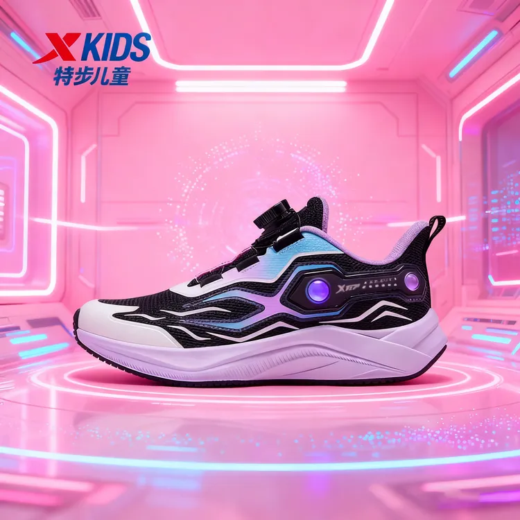 特步儿童冬季新款旋钮跑鞋中大童运动体考必备跑步鞋675314119577