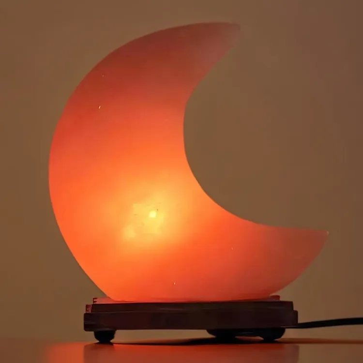 盐灯 喜马拉雅创意月亮盐灯 精雕盐灯氛围盐灯客厅卧室摆件小夜灯