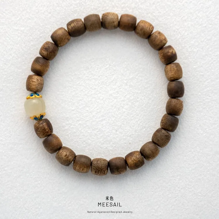 沉香「春涧辞」“玉承静气，香生春涧”棋楠沉香设计搭配手串6mm女生