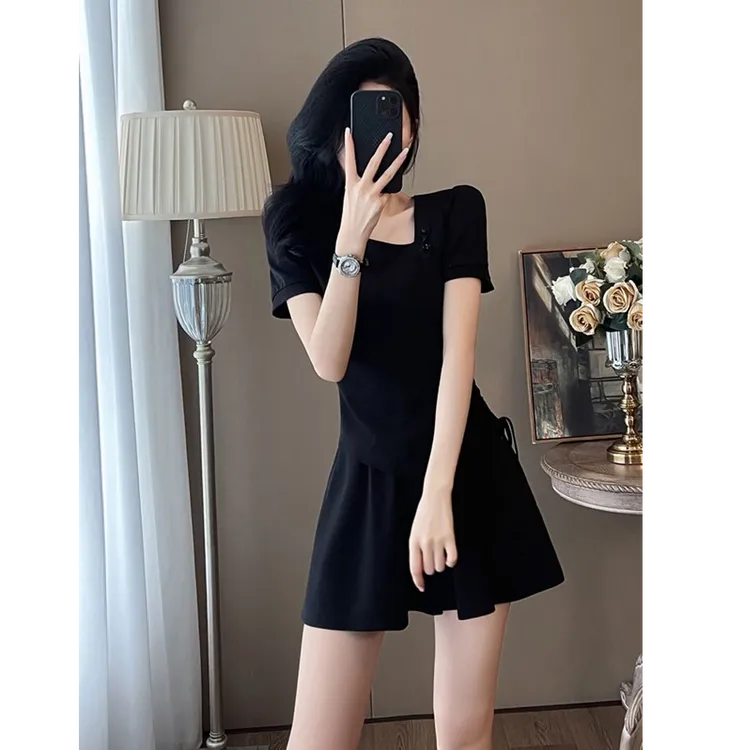 夏装搭配一整套休闲时尚洋气运动风短袖裙裤两件套装女