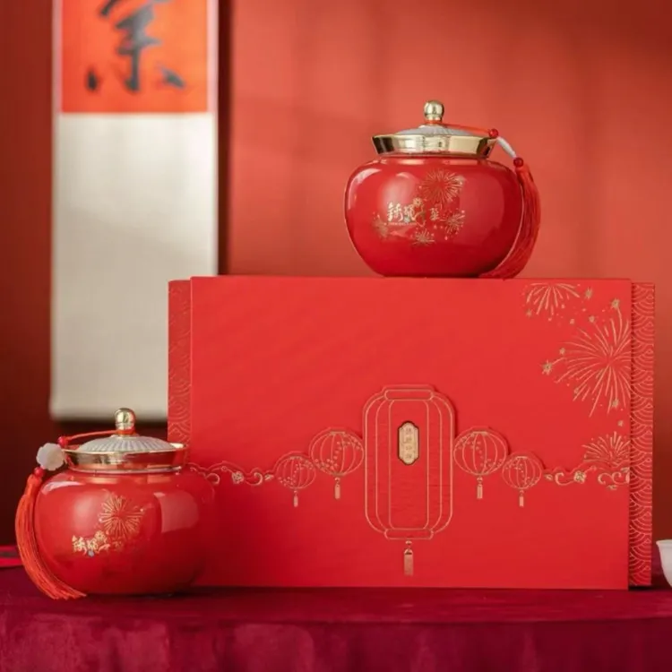【京东送达】【锦绣年华】云南滇红古树滇红双陶瓷茶叶礼盒装送礼自饮