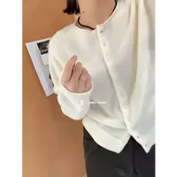 SANSAN 100澳洲超细纯羊毛圆领开衫，一体织成无接缝 超轻超软糯