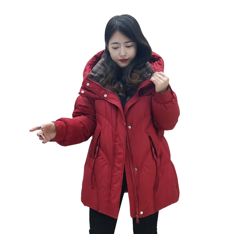 【杉顺姐妹女装19】冬季新款时尚休闲宽松连帽中长款显瘦保暖女士