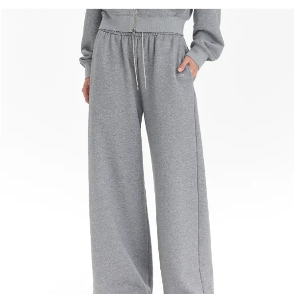 CALLED BACK【星钻琉光】秋季新款纯色宽松空气棉抽绳白色运动长裤