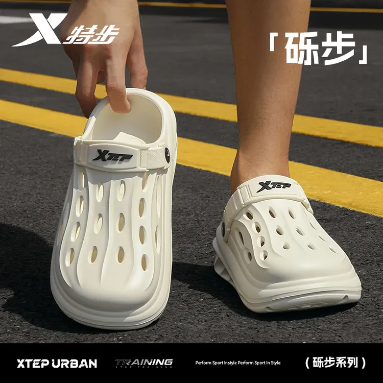 XTEP/特步凉鞋男款夏季外穿防滑包头拖鞋户外运动海边沙滩洞洞鞋