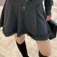 【蜜爷家】韩系木耳边半身裙25815#