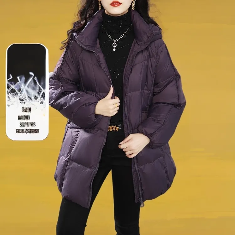 波司­登联盟YNPO紫色羽绒服外套女冬2025年新款高端奢华宽松显瘦