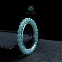 石惑珠宝*翡翠直切单圈手串约8*7mm